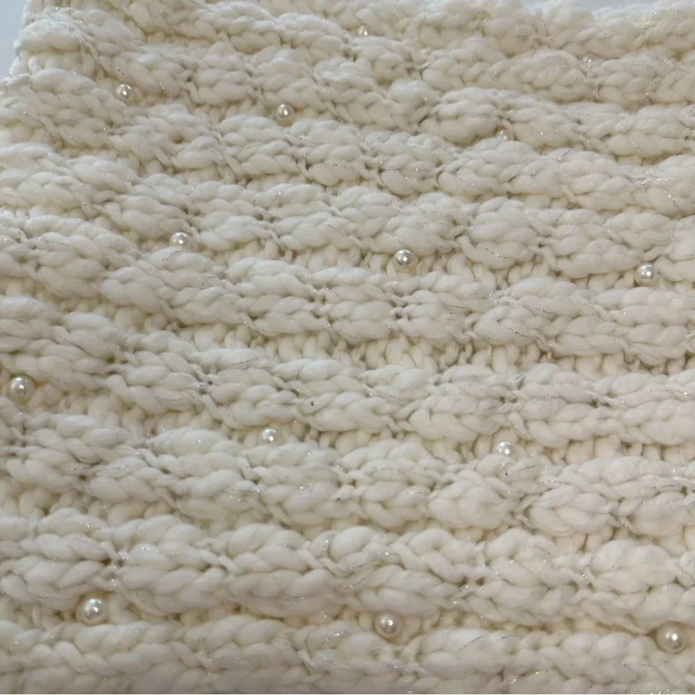 Ann Taylor Infinity Scarf Cable Knit Pearl Cream Women’s Accessories NWOT